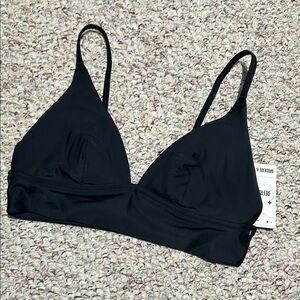 Aerie Black Triangle Bralette | Size M | Minimal Everyday Lounge Bra